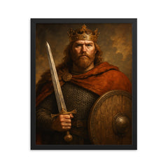 King Cnut framed print on a plain backdrop in size 16"x20".