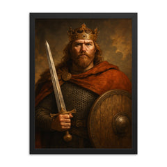 King Cnut framed print on a plain backdrop in size 18"x24".