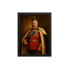 King Edward VII framed print on a plain backdrop in size 12"x16".
