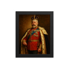 King Edward VII framed print on a plain backdrop in size 8"x10".