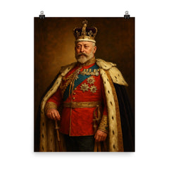 King Edward VII poster on a plain backdrop in size 8"x10".