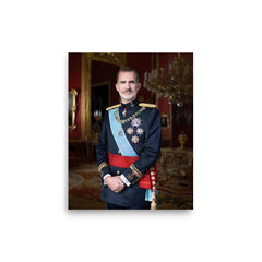 King Felipe VI of Spain poster on a plain backdrop in size 8"x10".