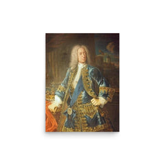 King George II poster on a plain backdrop in size 12"x16".