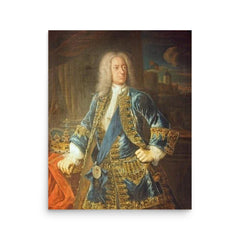 King George II poster on a plain backdrop in size 16"x20".