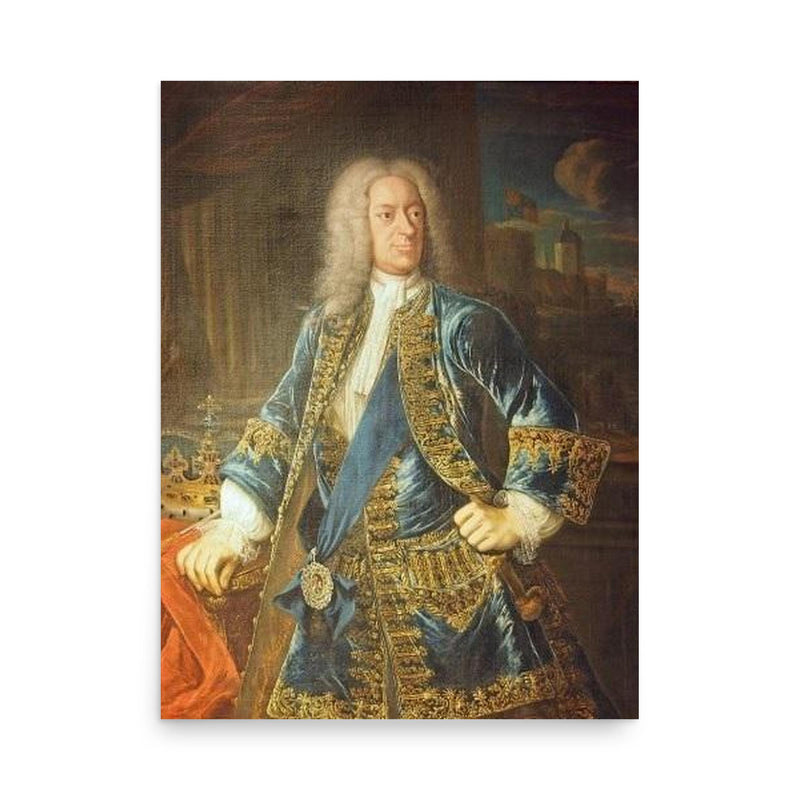 King George II poster on a plain backdrop in size 18