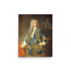 King George II poster on a plain backdrop in size 8"x10".