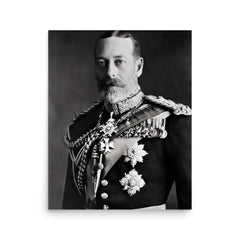 King George V poster on a plain backdrop in size 16"x20".