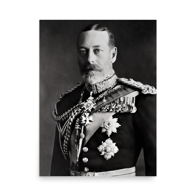 King George V poster on a plain backdrop in size 18