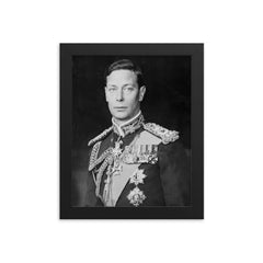 King George VI framed print on a plain backdrop in size 8"x10".