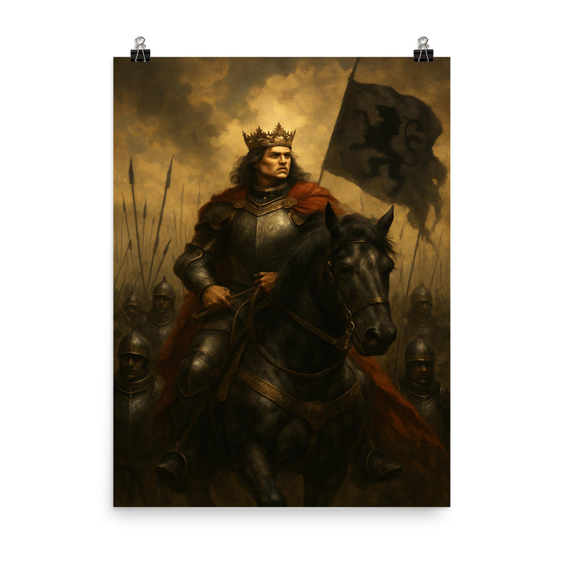 King Matthias Corvinus and the Black Army poster on a plain backdrop in size 8