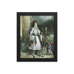 King Otto of Greece by Gottlieb Bodmer, 19th Century framed print on a plain backdrop in size 8"x10".
