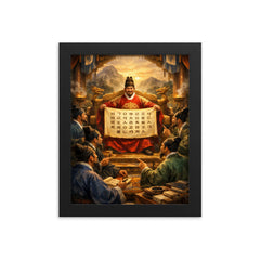 King Sejong unveiling Hangul to scholars framed print on a plain backdrop in size 8"x10".