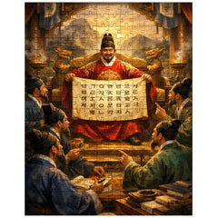 King Sejong unveiling Hangul to scholars jigsaw puzzle