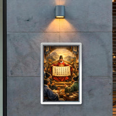 King Sejong unveiling Hangul to scholars poster 2
