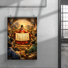 King Sejong unveiling Hangul to scholars poster 4