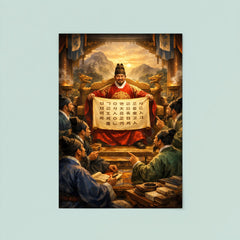 King Sejong unveiling Hangul to scholars poster 8