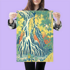 Kirifuri Waterfall at Kurokami Mountain by Hokusai poster 3