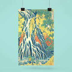 Kirifuri Waterfall at Kurokami Mountain by Hokusai poster 6