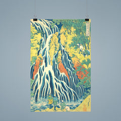 Kirifuri Waterfall at Kurokami Mountain by Hokusai poster 9