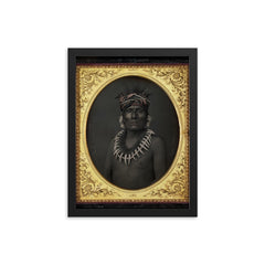 Kno-Shr, Kansas Chief by John H. Fitzgibbon, 1853 framed print on a plain backdrop in size 12"x16".