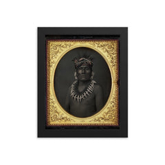 Kno-Shr, Kansas Chief by John H. Fitzgibbon, 1853 framed print on a plain backdrop in size 8"x10".