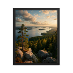 Koli National Park Panorama Finland framed print on a plain backdrop in size 16"x20".