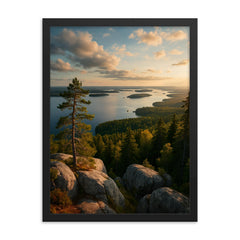 Koli National Park Panorama Finland framed print on a plain backdrop in size 18"x24".
