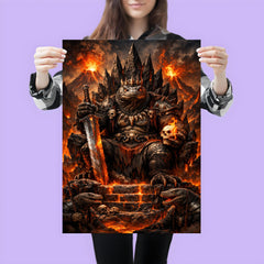Komodo dragon warlord on volcanic throne poster 3