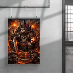 Komodo dragon warlord on volcanic throne poster 4