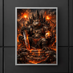 Komodo dragon warlord on volcanic throne poster 5
