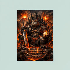 Komodo dragon warlord on volcanic throne poster 8