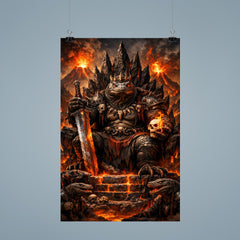 Komodo dragon warlord on volcanic throne poster 9