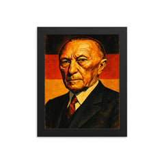 Konrad Adenauer framed print on a plain backdrop in size 8"x10".