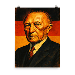 Konrad Adenauer poster on a plain backdrop in size 8"x10".