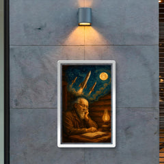Konstantin Tsiolkovsky dreaming rockets in log cabin poster 2