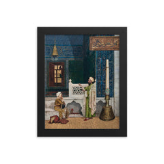 Koranic Instruction by Osman Hamdy Bey, 1890 framed print on a plain backdrop in size 8"x10".