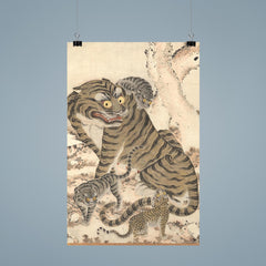 Korean art - Tiger Family - late 1800s poster 9