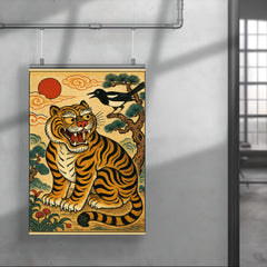 Korean minhwa tiger and magpie royal satire scene poster 4