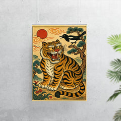 Korean minhwa tiger and magpie royal satire scene poster 7