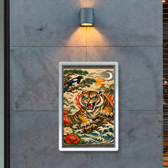 Korean tiger and magpie in fierce minhwa style poster 2