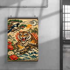 Korean tiger and magpie in fierce minhwa style poster 4