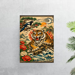 Korean tiger and magpie in fierce minhwa style poster 7