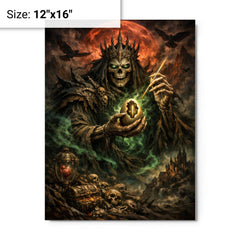 Koschei the Deathless with hidden needle metal print on a plain backdrop in size 12"x16".