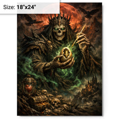 Koschei the Deathless with hidden needle metal print on a plain backdrop in size 18"x24".