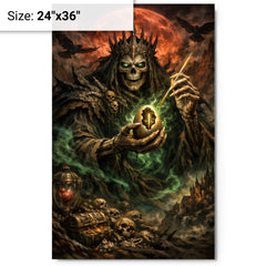 Koschei the Deathless with hidden needle metal print on a plain backdrop in size 24"x36".