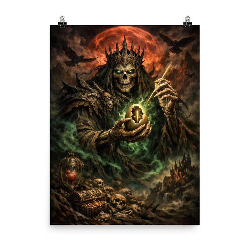 Koschei the Deathless with hidden needle poster on a plain backdrop in size 8