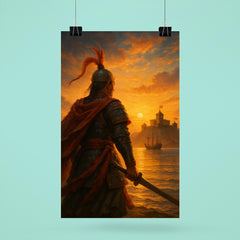 Koxinga at dawn facing Dutch fortress poster 6