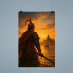 Koxinga at dawn facing Dutch fortress poster 9