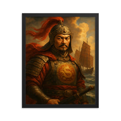 Koxinga framed print on a plain backdrop in size 16"x20".