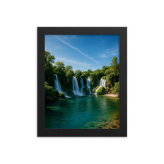 Kravica Waterfalls Bosnia and Herzegovina framed print on a plain backdrop in size 8"x10".